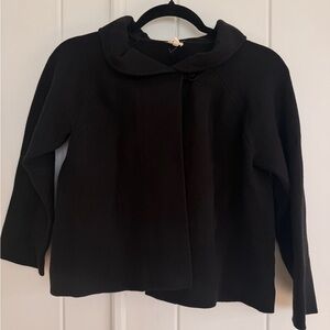 J. Crew Black Cropped Knit Cardigan